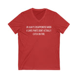 "Pants on Fire" V-Neck Tee - Flame-Throwing Humor in Every Thread